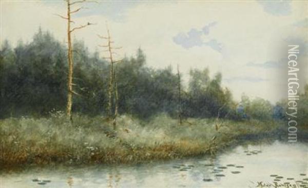 Riverbank Oil Painting - Milne Ramsey