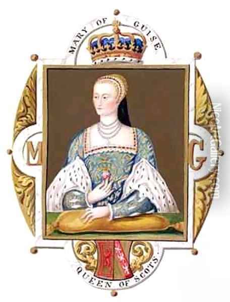 Portrait of Mary of Guise Queen of Scotland from Memoirs of the Court of Queen Elizabeth Oil Painting - Sarah Countess of Essex