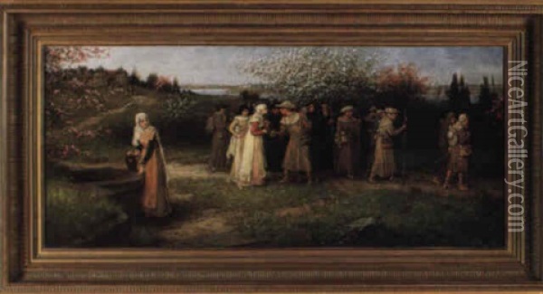 The Well Along The Pilgrim's Road Oil Painting - George Henry Boughton