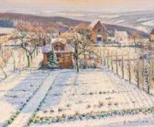 Landschaft Imwinter Oil Painting - Gustave Cariot