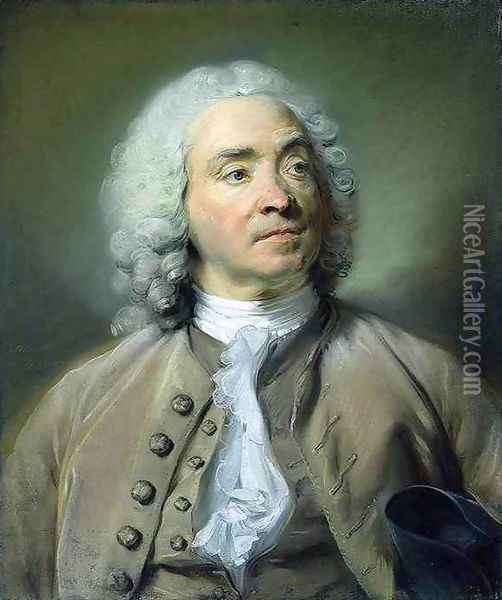 Portrait of Gabriel Huquier 1747 Oil Painting - Jean-Baptiste Perronneau