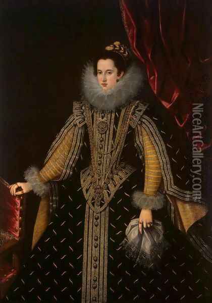 Portrait of Margarita Aldobrandini, Duchess of Parma Oil Painting - Bartolome Gonzalez Y Serrano