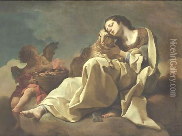 Saint Agnes Oil Painting - Corrado Giaquinto