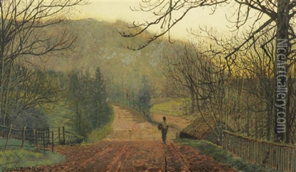 Forge Valley, Hackness, Near Scarborough Oil Painting - John Atkinson Grimshaw