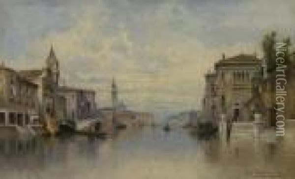Venezianischer Kanal. Oil Painting - Karl Kaufmann