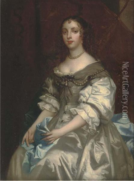 Portrait Of A Lady, Traditionally Identified Elizabeth, Countess Ofdevonshire Oil Painting - Sir Peter Lely