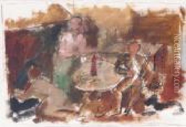 Pecheur Attable Oil Painting - Charles Georges Dufresne