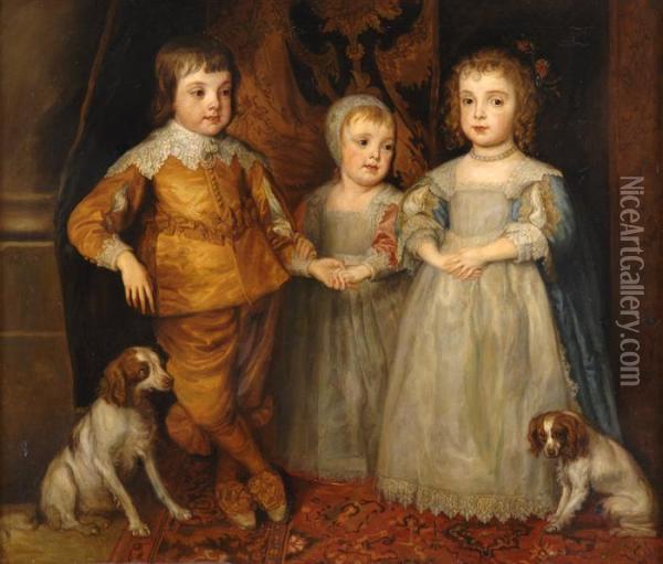 Die Kinder Karls I. Von England. Oil Painting - Sir Anthony Van Dyck