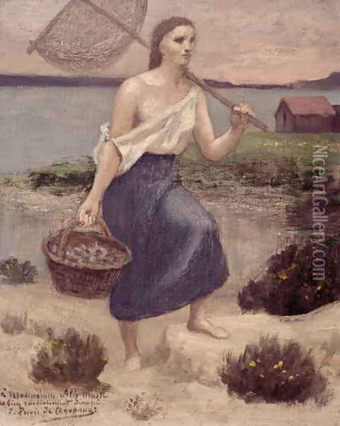 The Fisherwoman Oil Painting - Pierre-Cecile Puvis De Chavannes