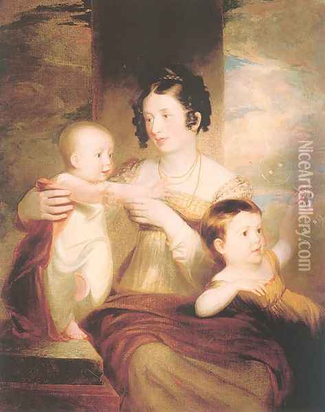 Lucretia Morse & her Children 182 Oil Painting - Samuel Finley Breese Morse