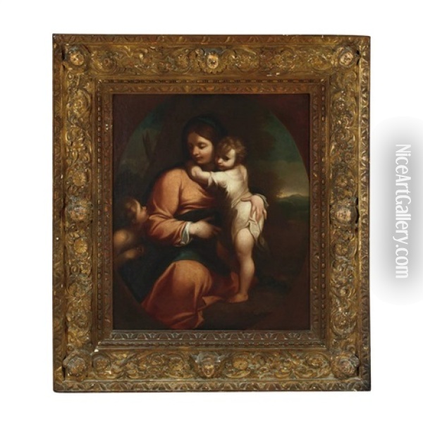 Madonna And Child With The Boy Saint John The Baptist Oil Painting - Ludovico Carracci