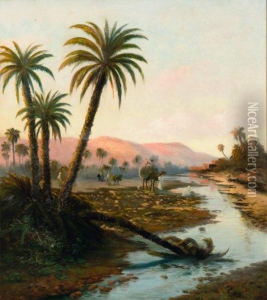 La Halte A L'oasis Oil Painting - Vincent Manago