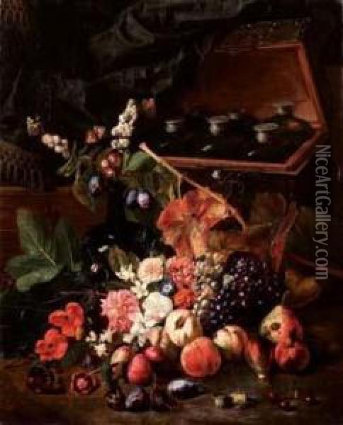 Natura Morta Di Fiori E Frutta Coninsetti Oil Painting - Pieter Snyers
