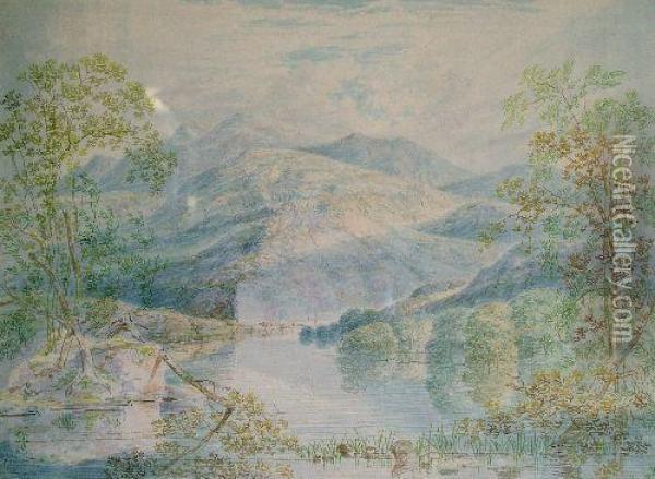 Mountainous Oil Painting - Samuel Colman