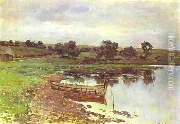 By the Riverside Study 1885 Oil Painting - Isaak Ilyich Levitan
