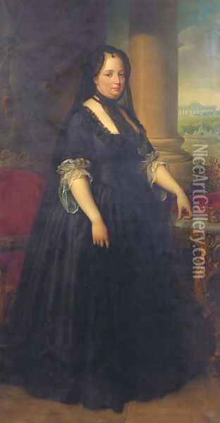 Portrait of Empress Maria Theresa (1717-1780) Oil Painting - Luigi Alois Gillarduzzi