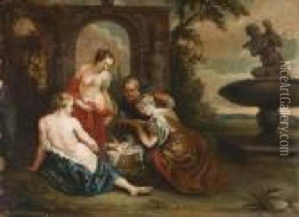 A Descoberta De Erichthonius Oil Painting - Peter Paul Rubens