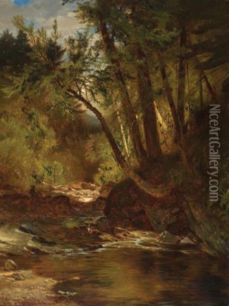 Brook Through The Woods Oil Painting - Arthur Parton