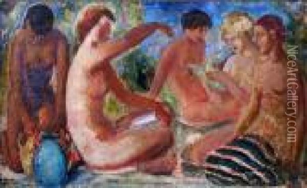 Div
E
I Akty P
Oi Pikniku V Poirodi Oil Painting - Pierre Bonnard