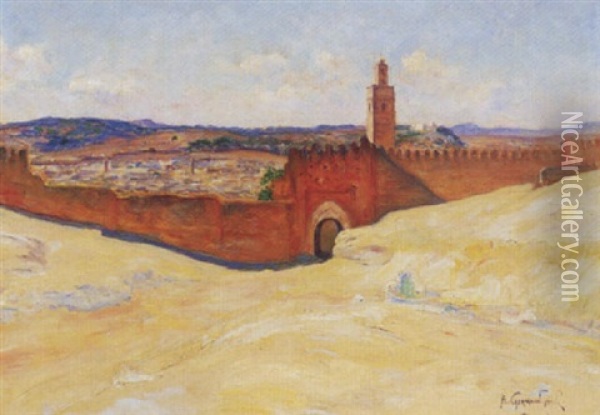 Bab-el-ghissa, Fez Oil Painting - Alphonse Leon Germain-Thill