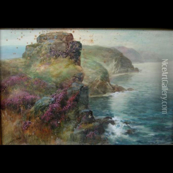Castle Rock, Lynton Oil Painting - John Shapland