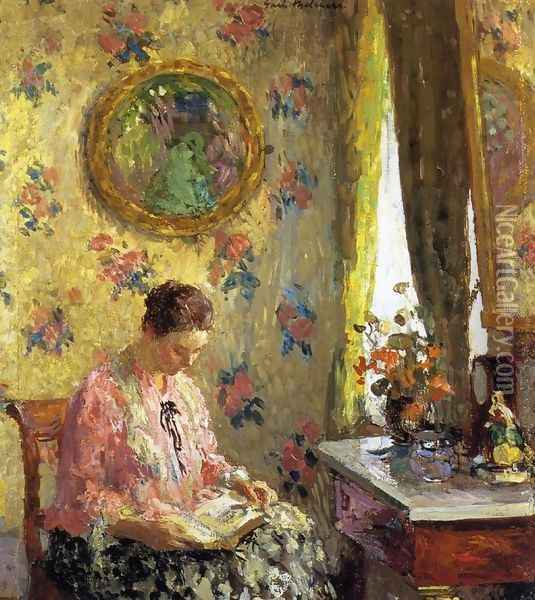 Lady Reading Oil Painting - Gari Julius Melchers