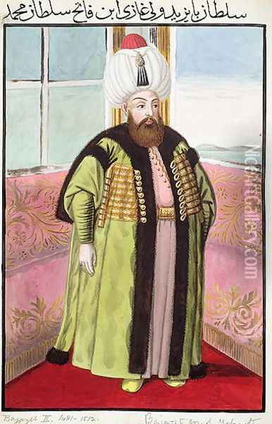 Bajazet (Bayezid) II (c.1447-1512) called Adli, the Just, Sultan 1481-1512, from A Series of Portraits of the Emperors of Turkey, 1808 Oil Painting - John Young