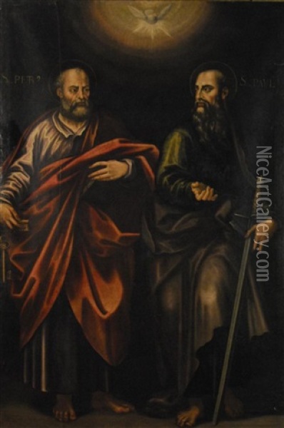 Saint's Peter And Paul Oil Painting - Juan (El Mudo) Fernandez de Navarrete
