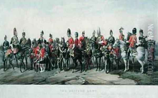 Uniforms of the British Army engraved by J Morris 1859 Oil Painting - Orlando Norie