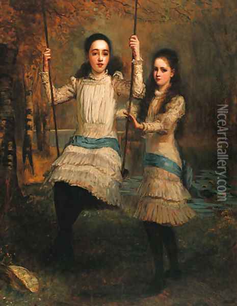The Cameron Sisters Oil Painting - Stephen Catterson Smith
