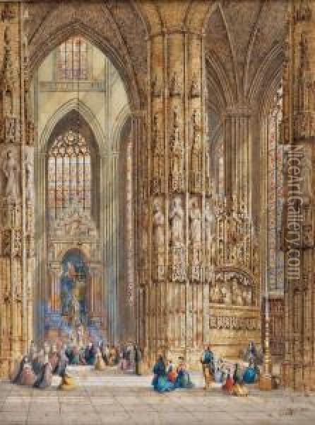 Burgos Cathedral - Spain Oil Painting - Henri Schafer