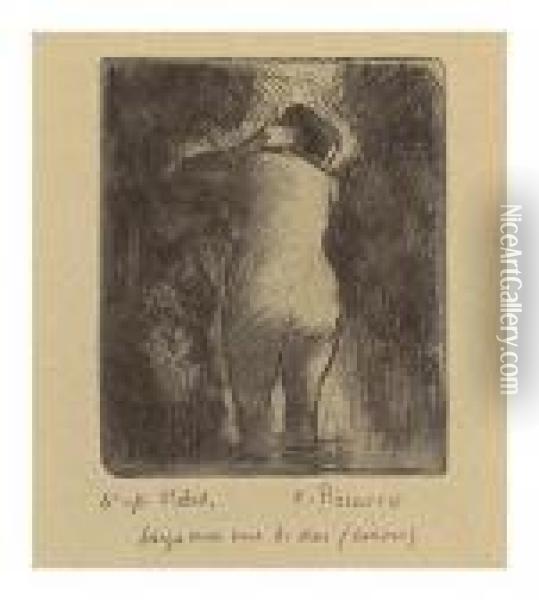 Baigneuse Vue De Dos. Oil Painting - Camille Pissarro