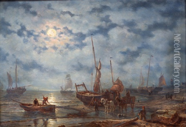 Na De Vangst Oil Painting - George Willem Opdenhoff