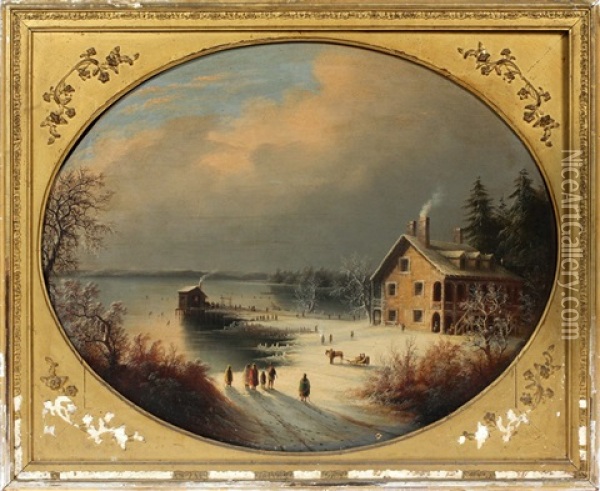 Winter On The River Oil Painting - Edmund C. Coates