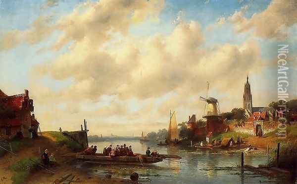 The Ferry 2 Oil Painting - Charles Henri Joseph Leickert