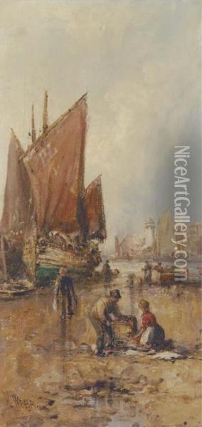 Port St. Mary, Isle Of Man Oil Painting - William Edward Webb