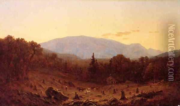 Twilight on Hunter Mountain Oil Painting - Sanford Robinson Gifford