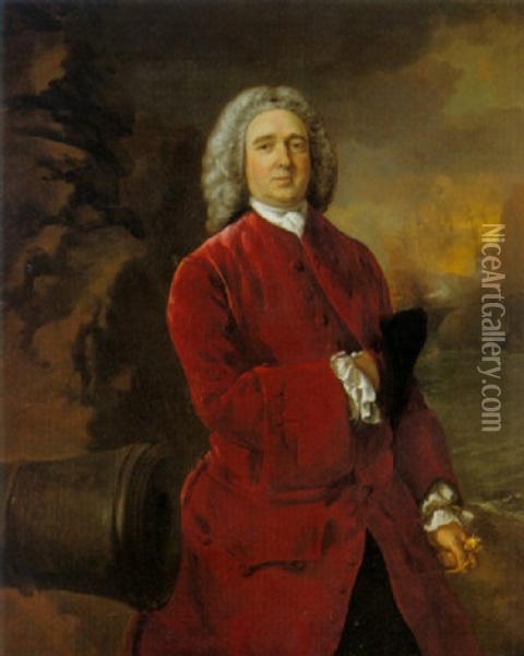 Portrait Of Admiral Vernon Oil Painting - Thomas Gainsborough