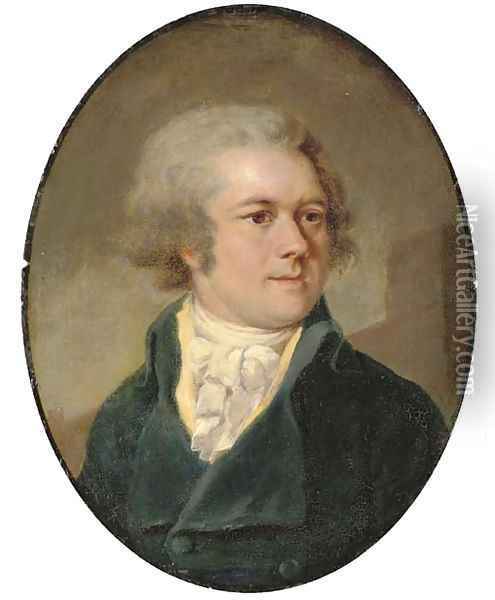 Portrait of Adam Adamovich Menelas (1753-1831) Oil Painting - Vladimir Lukich Borovikovskii