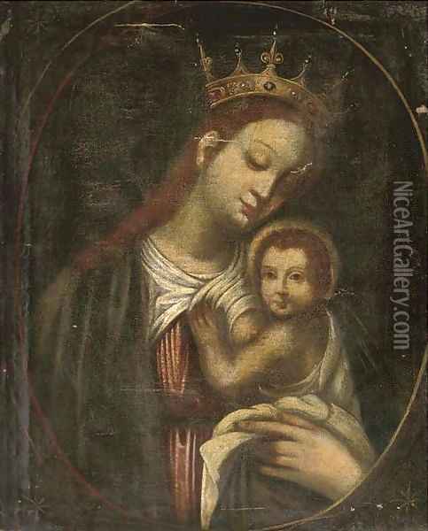 The Madonna and Child Oil Painting - Spanish School