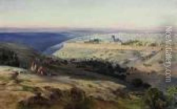 Jerusalem From The Mount Of Olives, Sunrise Oil Painting - Edward Lear