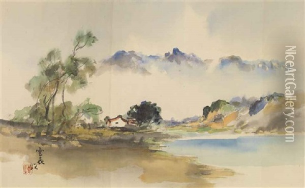 Above The Clouds Oil Painting - Kin'ichiro Ishikawa
