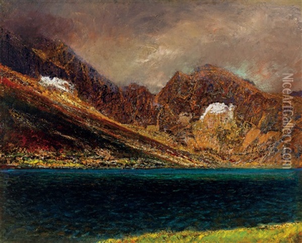 Tarn In The Tatras Oil Painting - Laszlo Mednyanszky