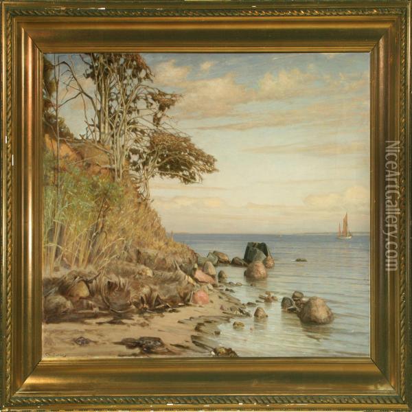 Coastalscenery Oil Painting - Carl A. Christensen Bakkely