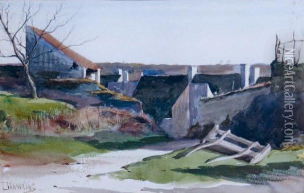 L'entree Du Village Oil Painting - Louis Welden Hawkins