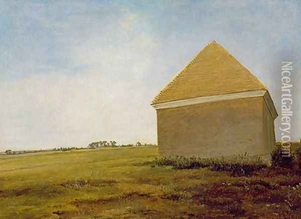 Newmarket Heath, with a Rubbing-Down House, c.1765 Oil Painting - George Stubbs