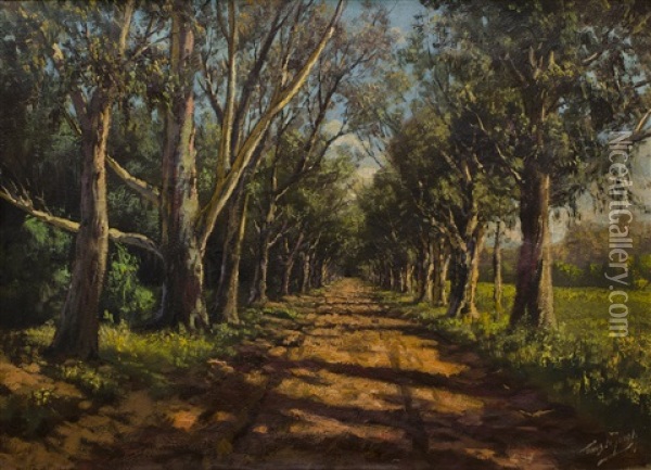 An Avenue Of Trees Oil Painting - Tinus de Jongh