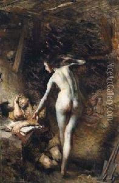 Die Verfuhrung Des Heiligen Antonius Oil Painting - Aime Morot