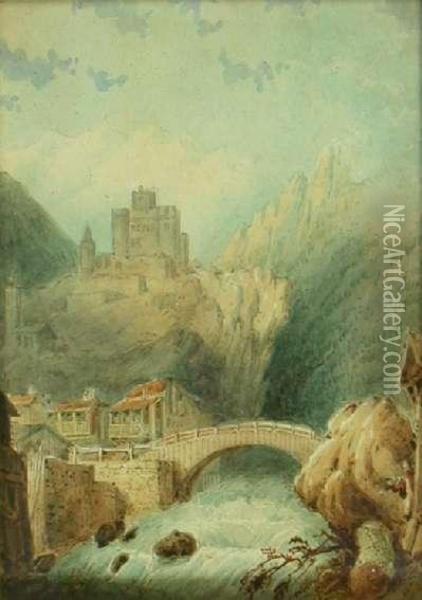 Castle In The Tyrol Oil Painting - William Clarkson Stanfield