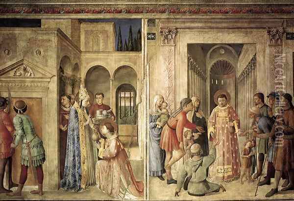 Scenes on the north wall Oil Painting - Angelico Fra